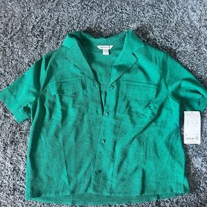 Athleta Green Button Down Shirt
